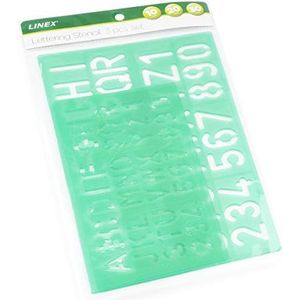 Linex 8500S lettersjablonen, 3-delig, standaard, letterhoogte 10, 20 en 30 mm, hoofdletters, cijfers, symbolen