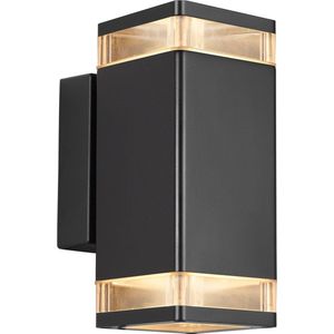 Nordlux Elm wandlamp - buiten - rechthoekig - 23,5 cm hoog - IP44 - GU10 - zwart