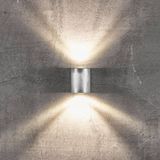 Nordlux LED buitenwandlamp Canto 2, 10 cm, verzinkt