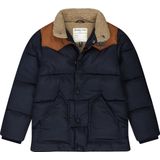 Winterjas - Donkerblauw - 100% Gerecycled Polyester - Contrasterend Kleurenvlak