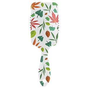 FANTAZIO Aziatische Bladeren Patroon Haarborstel voor Vrouwen Mannen Kids Beschadigde Krullend Golvend Frizzy Fijn Haar Massage Hersenen Acupoints