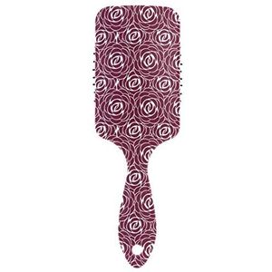 FANTAZIO Abstract Rozen Patroon Haarborstel voor Vrouwen Mannen Kids Beschadigde Krullend Golvend Frizzy Fijn Haar Massage Hersenen Acupoints
