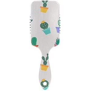 FANTAZIO Cartoon Cactus Potted Naadloos Haar Borstel voor Vrouwen Mannen Kids Beschadigde Krullend Golvend Frizzy Fijn Haar Massage Hersenen Acupoints