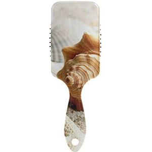 FANTAZIO Shells Mosselen Shellfish Slak Haar Borstel voor Vrouwen Mannen Kids Beschadigde Krullend Golvend Frizzy Fijn Haar Massage Hersenen Acupoints