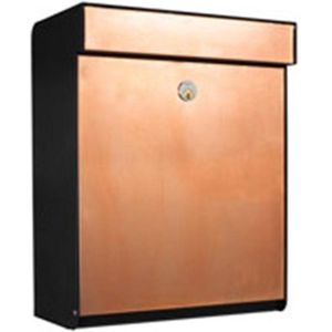 Allux - Grundform - Brievenbus - Zwart/Koper - Gegalvaniseerd Staal