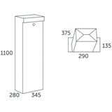 Allux - Grundform - Pakketbrievenbus - Zwart - Gegalvaniseerd Staal