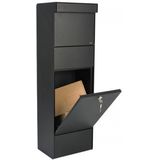 Allux - Grundform - Pakketbrievenbus - Zwart - Gegalvaniseerd Staal