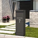 Allux - Grundform - Pakketbrievenbus - Zwart - Gegalvaniseerd Staal