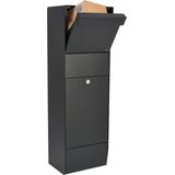 Allux - Grundform - Pakketbrievenbus - Zwart - Gegalvaniseerd Staal