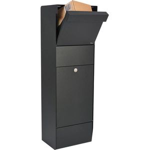Allux - Grundform - Pakketbrievenbus - Zwart - Gegalvaniseerd Staal