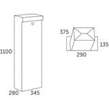 Allux - Grundform - Pakketzuil - Antraciet - Gegalvaniseerd Staal