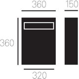 Allux - 2500 - Brievenbus - Zwart/Roestvaststaal
