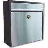 Allux - 2500 - Brievenbus - Zwart/Roestvaststaal