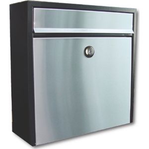 Allux - 2500 - Brievenbus - Zwart/Roestvaststaal