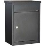 Allux - 500 Ruko - Pakketbrievenbus - Zwart - Gegalvaniseerd Staal