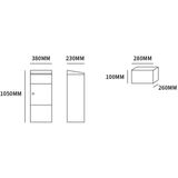 Allux - 600 - Pakketbrievenbus - Zwart - Staal Gepoedercoat