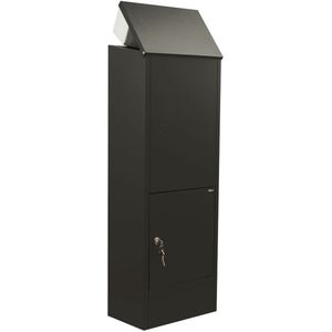 Allux - 600 - Pakketbrievenbus - Zwart - Staal Gepoedercoat