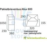 Allux 650 - Pakketbrievenbus - Zwart - Staal - Vrijstaand
