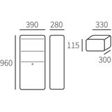 Allux 800 - Pakketzuil - Zwart - Gegalvaniseerd Staal