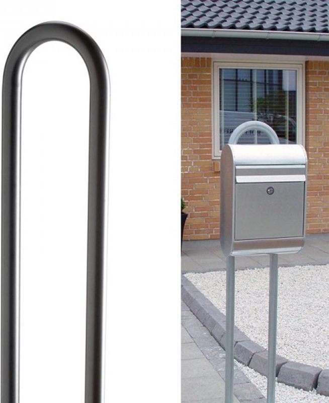 Allux - 1007 - Brievenbusstatief - Zwart - Ronde Buis - Bevestigingsmateriaal Inbegrepen