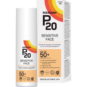 P20 Sensitive Face SPF 50+ - Zonnebrand crème voor gevoelige gezicht - 50 g