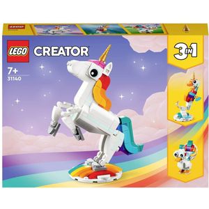 LEGO Creator 3-in-1 31140 De magische eenhoorn, zeepaardje en pauw speelgoed, dierenfiguren