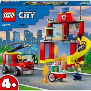 LEGO City De Brandweerkazerne en de Brandweerwagen Set - 60375