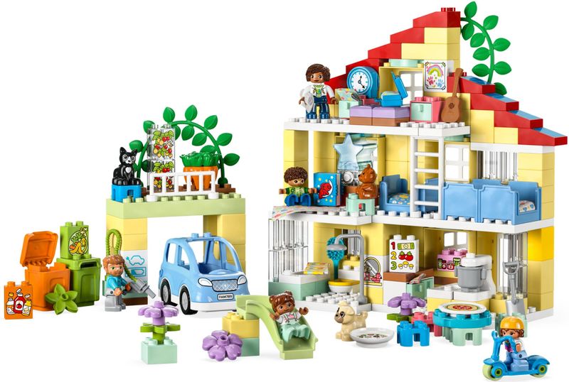 LEGO DUPLO - 3in1 Familiehuis - Bouwstenen - Inclusief Poppetjes en Dieren