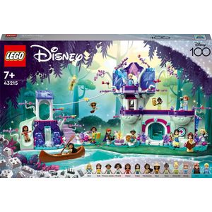 LEGO 43215 Disney Betoverde boomhut met 13 Mini Poppetjes waaronder Jasmine, Elsa, Anna, Vaiana & Belle, Prinsessen Cadeau voor Kinderen, Meisjes en Jongens van 7+, Disney 100ste Verjaardag Set