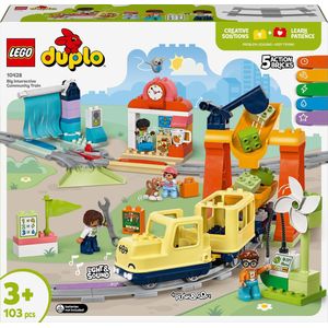 LEGO DUPLO - Grote Interactieve Buurttrein - Educatief Speelgoed - Inclusief Geluiden en Lichten