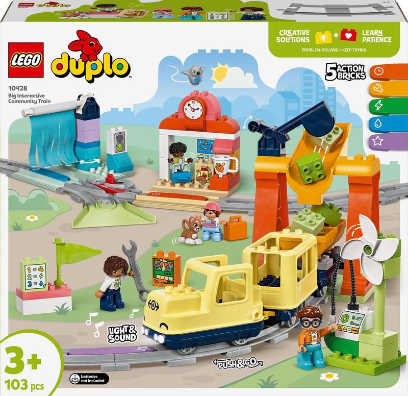 LEGO DUPLO - Grote Interactieve Buurttrein - Educatief Speelgoed - Inclusief Geluiden en Lichten