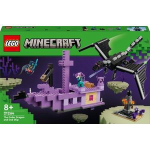 LEGO - Minecraft De Draak en het Schip van de Ender - Avontuur- en Verkenningsspel - Ontdekkingsspeelgoed voor Kinderen vanaf 8 Jaar