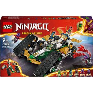 LEGO NINJAGO Ninjateam combivoertuig 4-in-1 Speelgoed voor Kinderen met Zweefvliegtuig, racewagen, 2 motoren en 6 minifiguren, Rolenspel Cadeau voor Jongens en Meisjes 71820