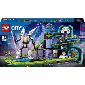 LEGO City - 60421 - Achtbaan in Robotwereld - Bouwstenen - Inclusief 8 Minifiguren