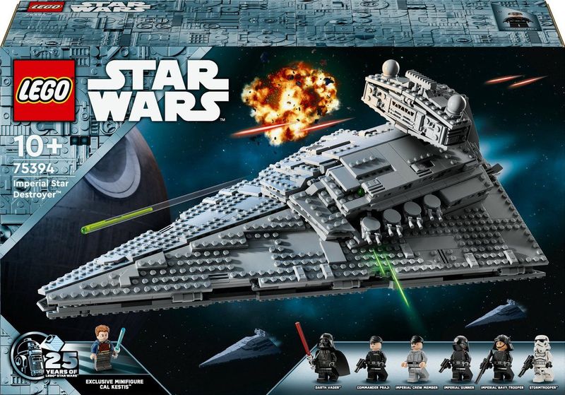 LEGO Star Wars 75394 Imperial Star Destroyer – Bouwbaar Ruimteschip Speelgoed met Gedetailleerd Interieur en 7 Minifiguren, incl. Darth Vader – Cadeau voor Vaderdag voor Fans van A New Hope