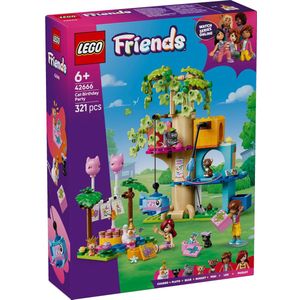 LEGO Friends Kattenverjaardagsfeestje en Boomhut – Speelgoed Met 2 Poppetjes, 5 Dieren Figuren, Draaiende Tafel, Pinata en Leuke Accessoires – Creatief Cadeau voor Meisjes Vanaf 6 Jaar – 42666