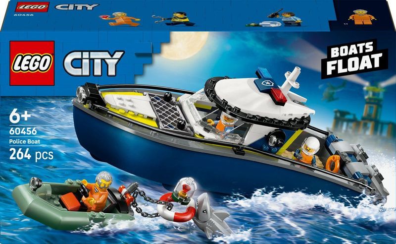 LEGO City - Achtervolging met Politieboot - Speelgoed Set - Drijvende Boot