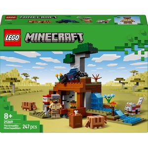 LEGO - Minecraft De Gordeldieren bij de Mijn - Bouwpakket - Speelgoed - Inclusief Grottenspin en Wolf Minifiguren