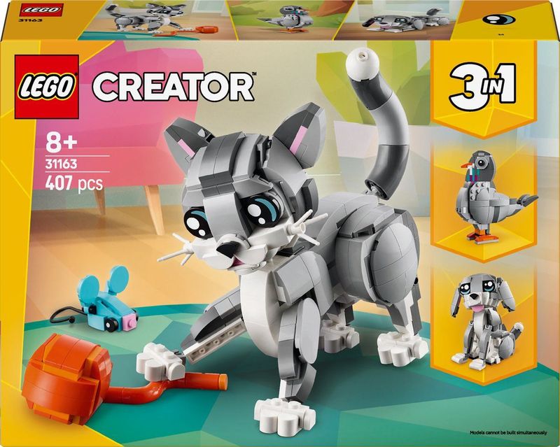 LEGO - Creator 3in1 Speelse Kat - Bouwset - Meerdere Dieren - Voor Kinderen Vanaf 8 Jaar