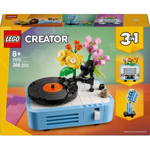 Platenspeler met bloemen