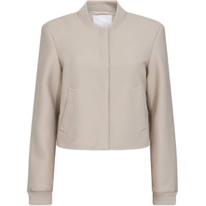 Co'Couture, Jassen, Dames, Beige, L, Ecru Crop Jacket voor stijlvolle outfits