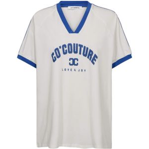 Co'Couture T-shirt Ecru - Tekst - V-hals