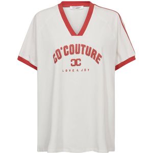 Co'couture T-shirt 33140 - Ecru Oversize Sporty V-Tee