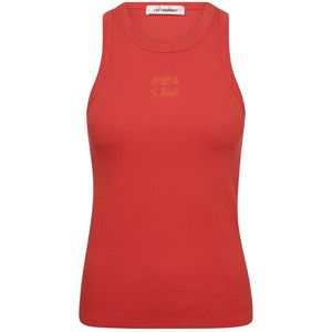 Co'Couture, Tops, Dames, Rood, L, Katoen, Rode Borduur Tank Top