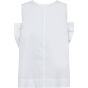 Co'Couture - Bow Top - Blousetop - Wit - Mouwloos, Ronde Hals, Diepe V-Rug, Strikdetail