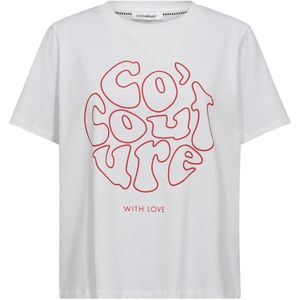 Co'Couture - Flame Print Tee Top - Wit - Katoen