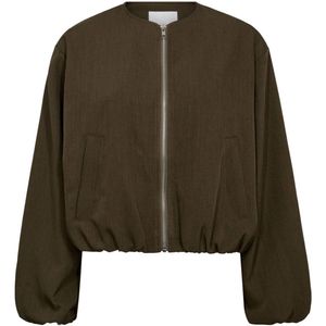 Co Couture - LunaCC Balloon Zip Jacket - Olijfgroen - Jacks
