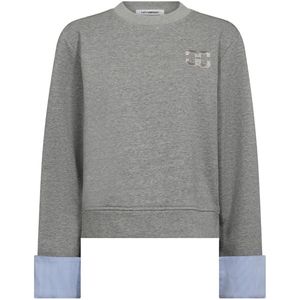 Co Couture - DaniellaCC Cuf Sweat - Grijs Gemêleerd - Trui