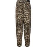 Co Couture - LeoCC Pleat LL Pant - Pantalon - Luipaard - Katoenmix, Hoge Taille, Volumineuze Pijpen