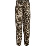 Co Couture - LeoCC Pleat LL Pant - Pantalon - Luipaard - Katoenmix, Hoge Taille, Volumineuze Pijpen